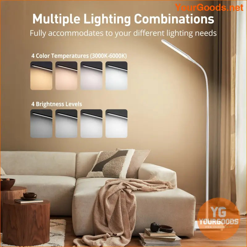 4 Level Dimmable LED Floor Lamp with Gooseneck Adjustability - YourGoods Online Shop