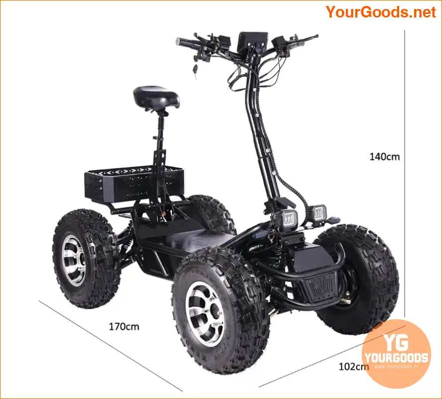 4 Wheel 10000W Folding Scooter Electric High Speed Off Road Electric Scooter