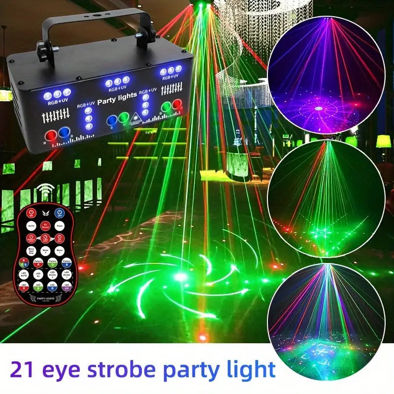 Luz LED de discoteca para DJ activada por voz con control remoto