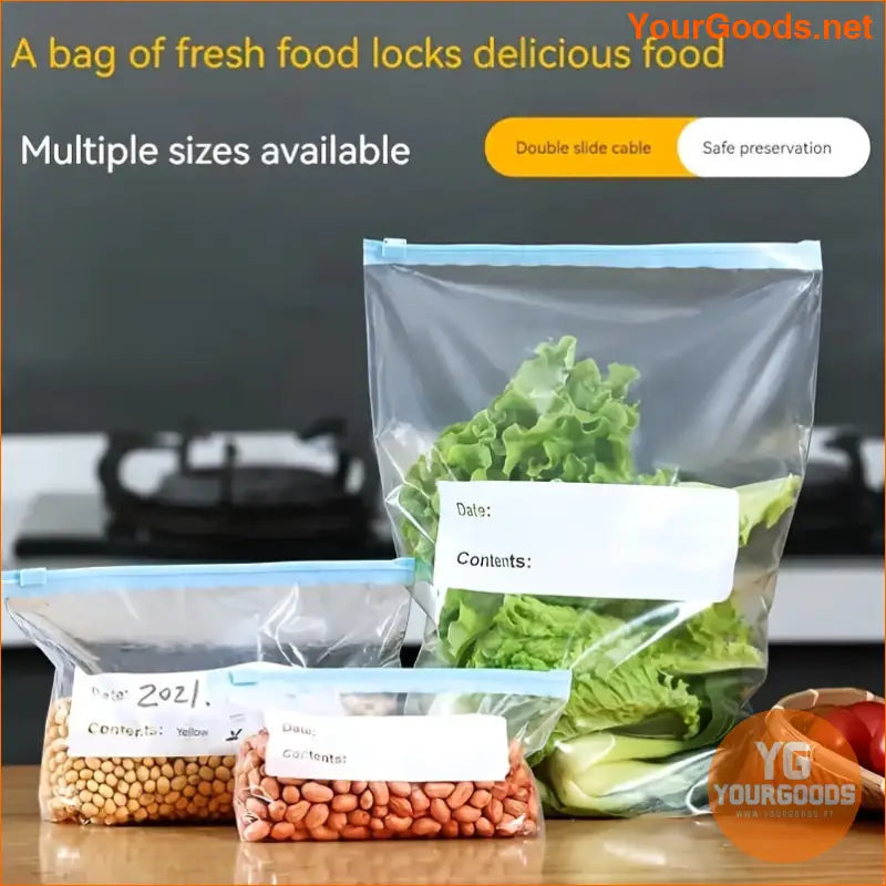 45 Pack Reusable Zippered Fresh Keeping Food Storage Bags - YourGoods Online Shop