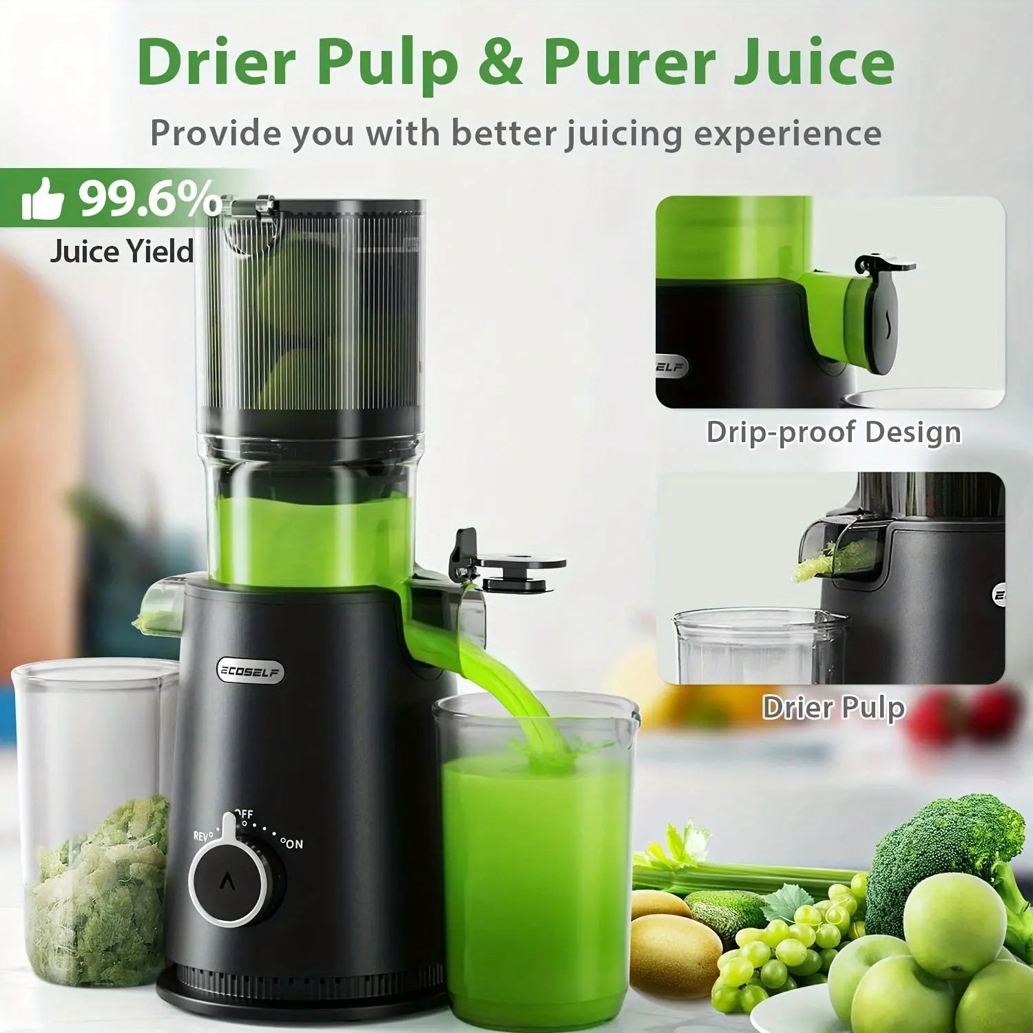 Wide Mouth Slow Juicer High Yield Easy Clean  Versatile