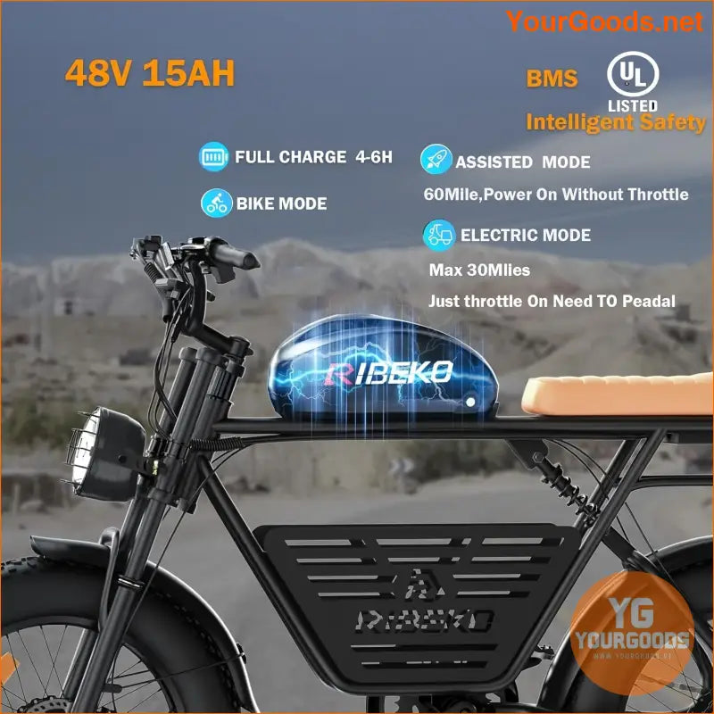 48V CT20 Electric Bike for Adults 20 MPH 7Speed Turn Signals Rear Rack - YourGoods Online Shop