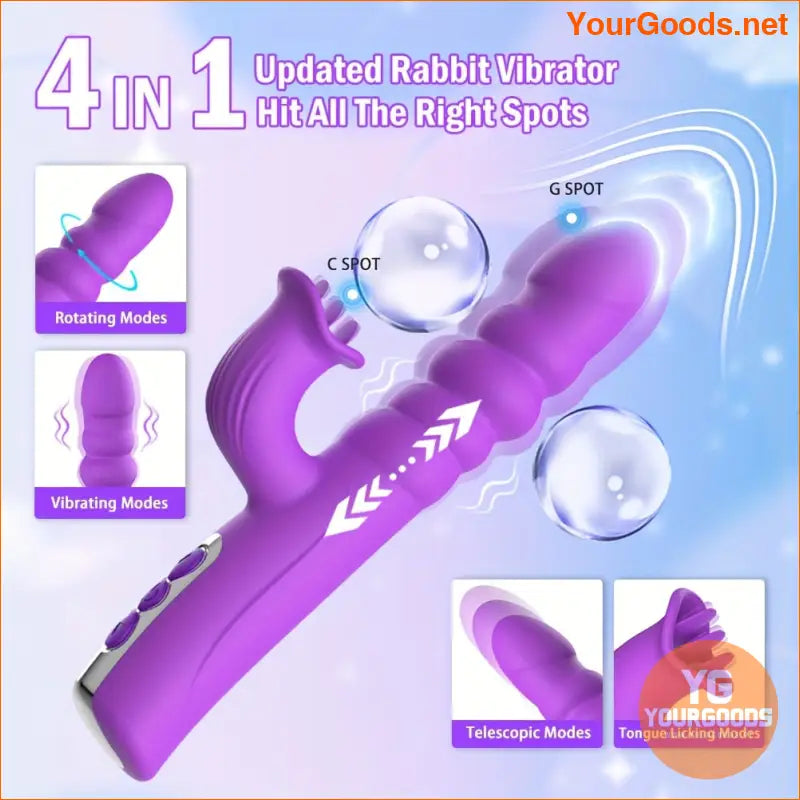 4in1 Rechargeable Heating Rabbit Vibrator for Women - YourGoods Online Shop