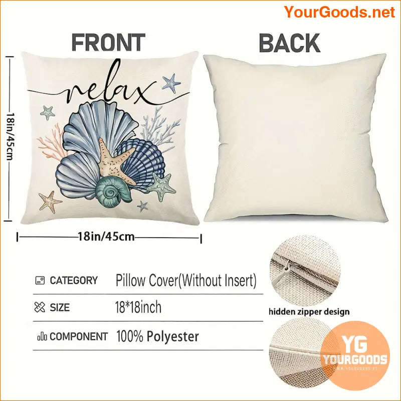 4Pack Nautical Starfish Shell Throw Pillow Covers - YourGoods Online Shop