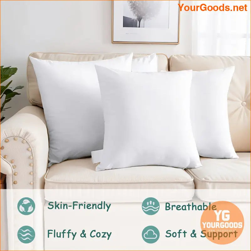 4pcs Hypoallergenic Plush Pillow Inserts Soft and Washable - YourGoods Online Shop