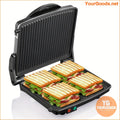 4Slice Yabano Panini Press Grill NonStick 180 Opening Removable Drip Tray - YourGoods Online Shop