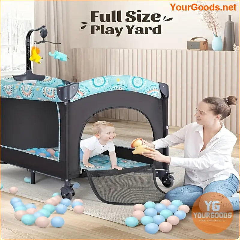 5 in1 Baby Bassinet and Playard with Soothing Extras - YourGoods Online Shop