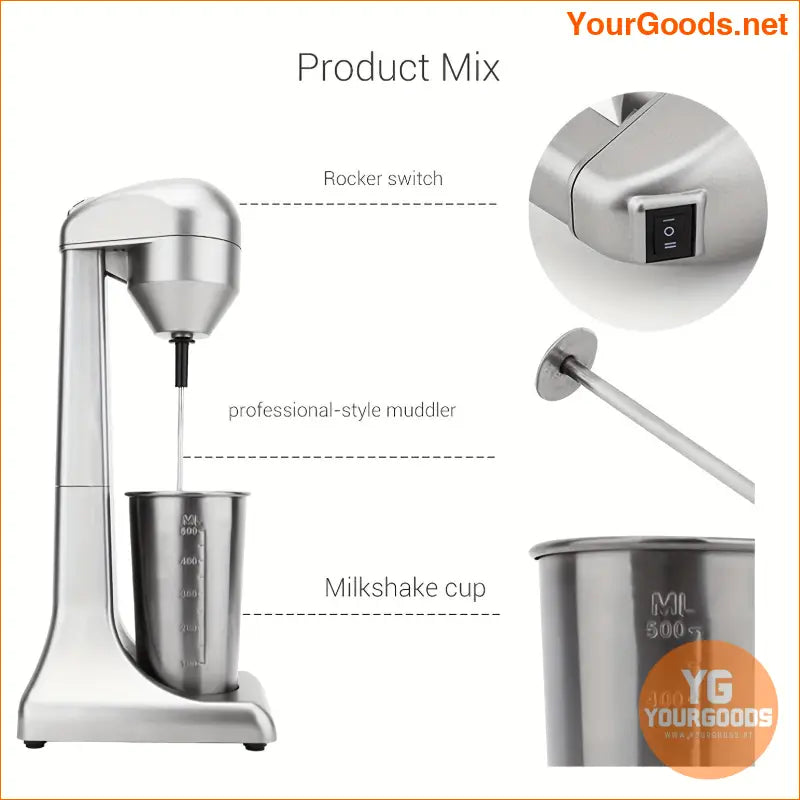 500ml Electric Milk Shaker Blender Durable Powerful MultiFunctional - YourGoods Online Shop