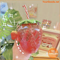 500ml Strawberry Shaped Juice Bottle SpillProof Portable - YourGoods Online Shop