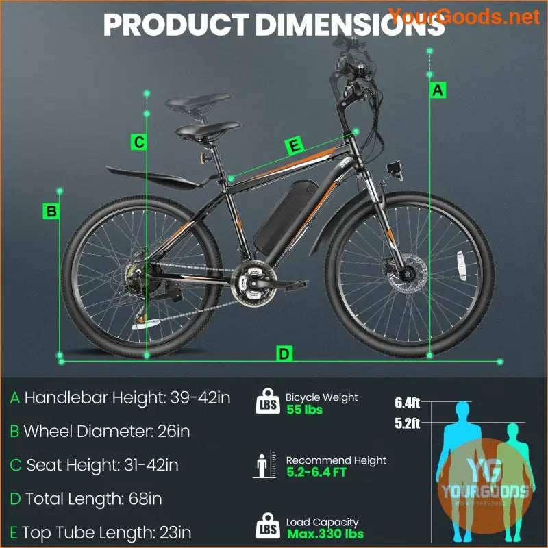 500W Electric Mountain Bike 21 Speed 26 Ebike - YourGoods Online Shop