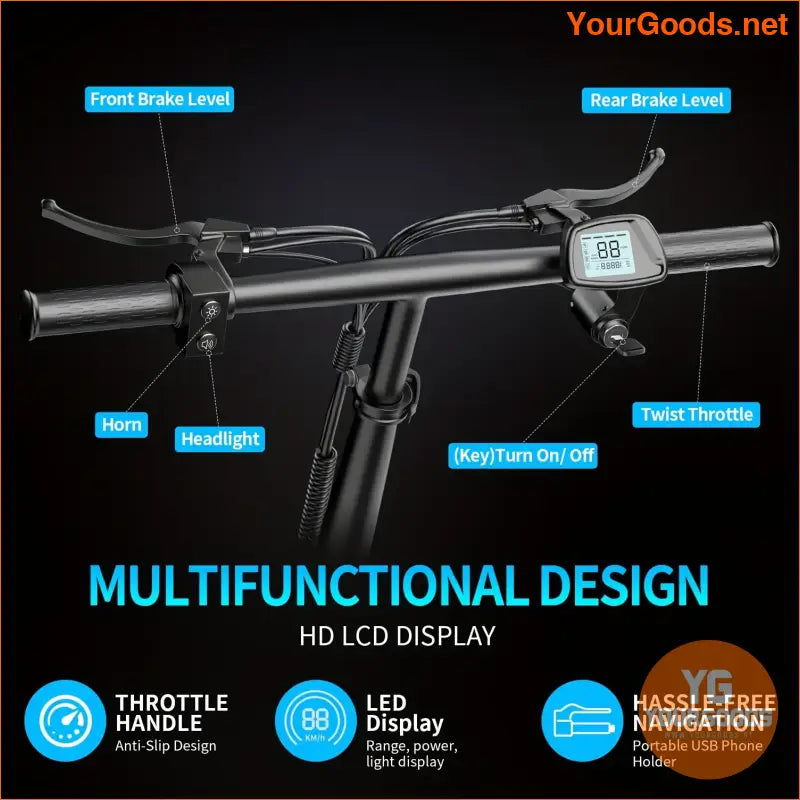 500W Foldable Electric Bike 20 MPH 30 Mile Range - YourGoods Online Shop