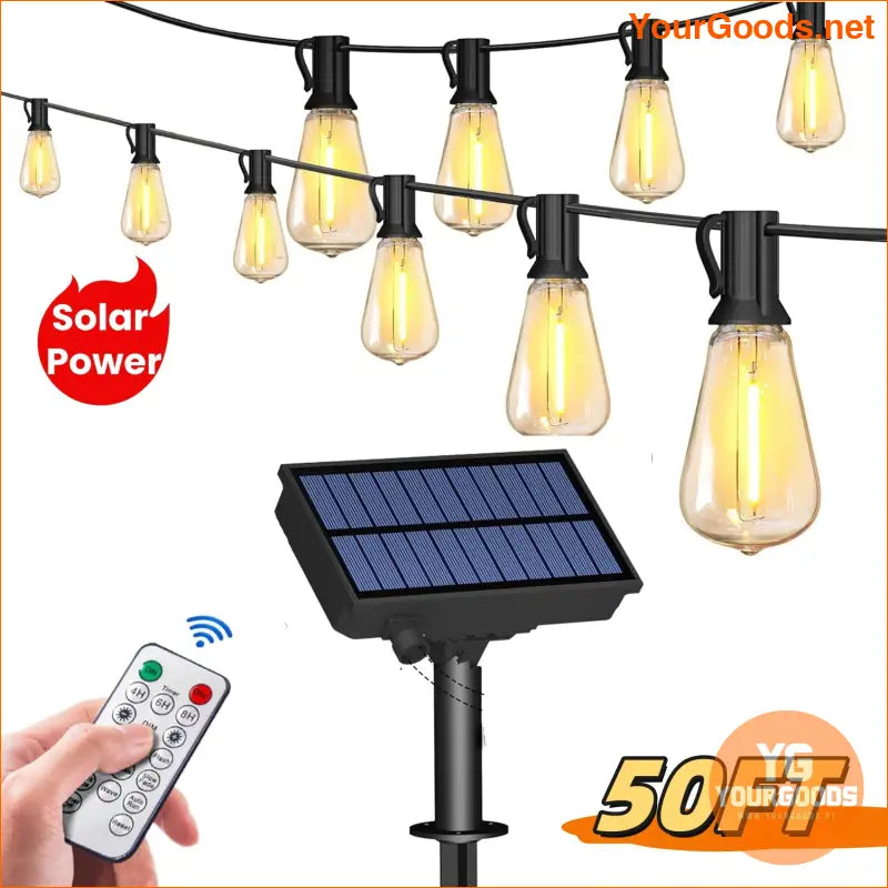 50FT Solar String Lights with USB Remote Control - YourGoods Online Shop