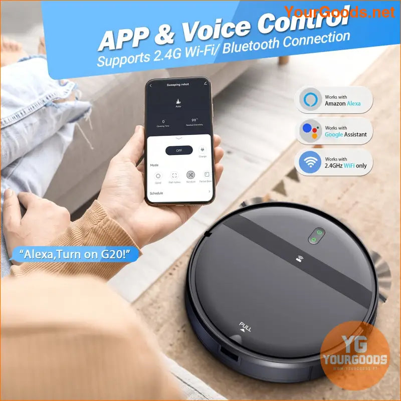 5200mAh Smart Robot Vacuum Sweeping Mopping Quiet Pet Friendly - YourGoods Online Shop