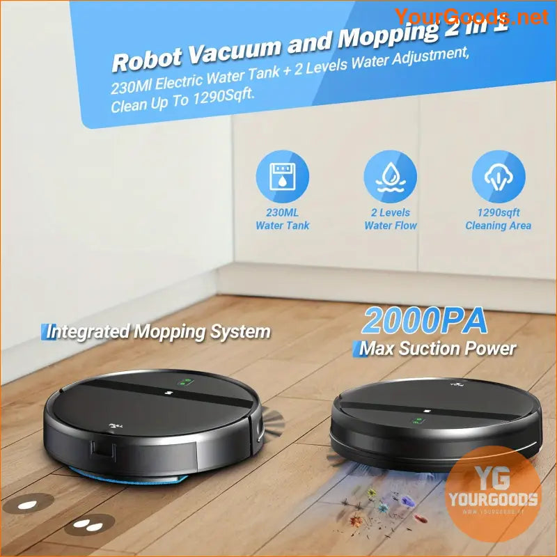 5200mAh Smart Robot Vacuum Sweeping Mopping Quiet Pet Friendly - YourGoods Online Shop