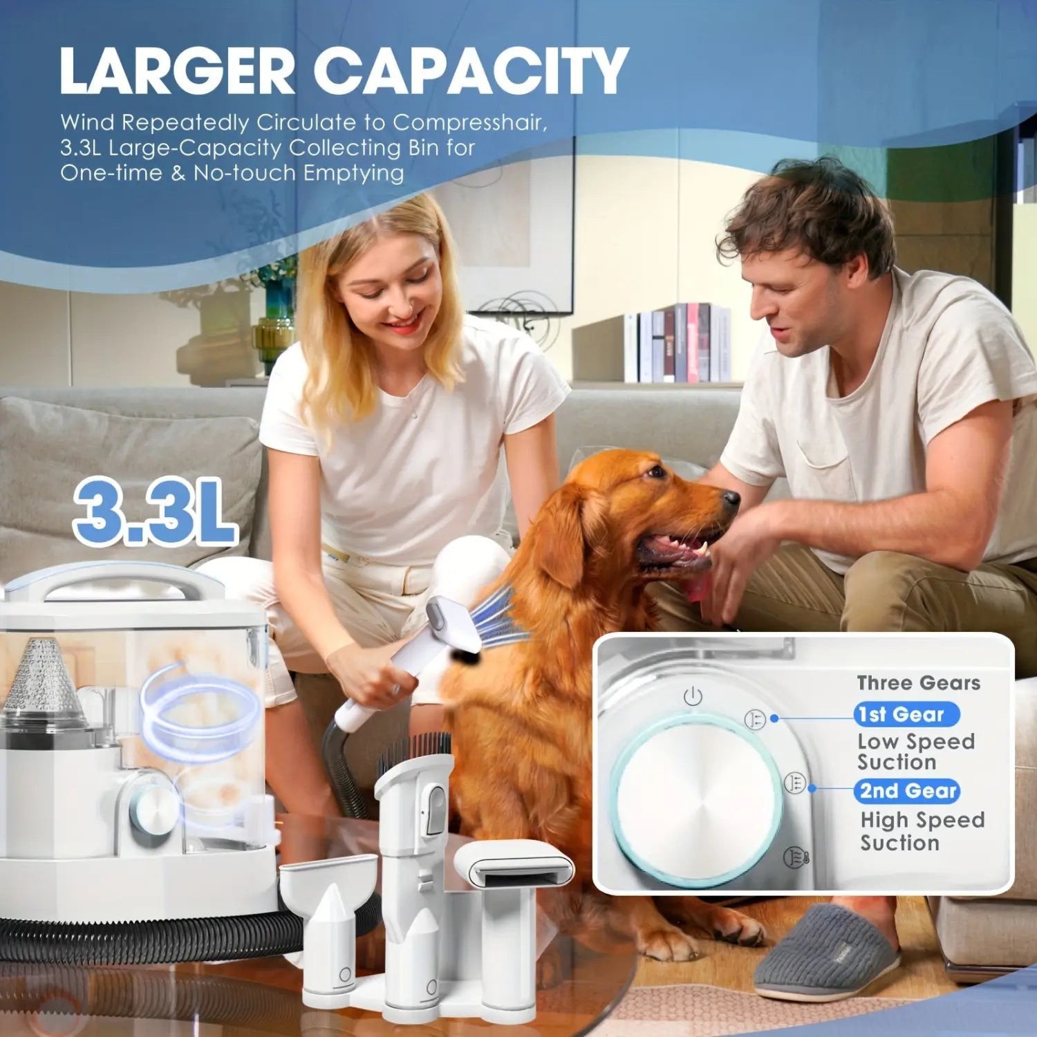 6 in 1 Pet Grooming Kit Clipper Vacuum Dryer