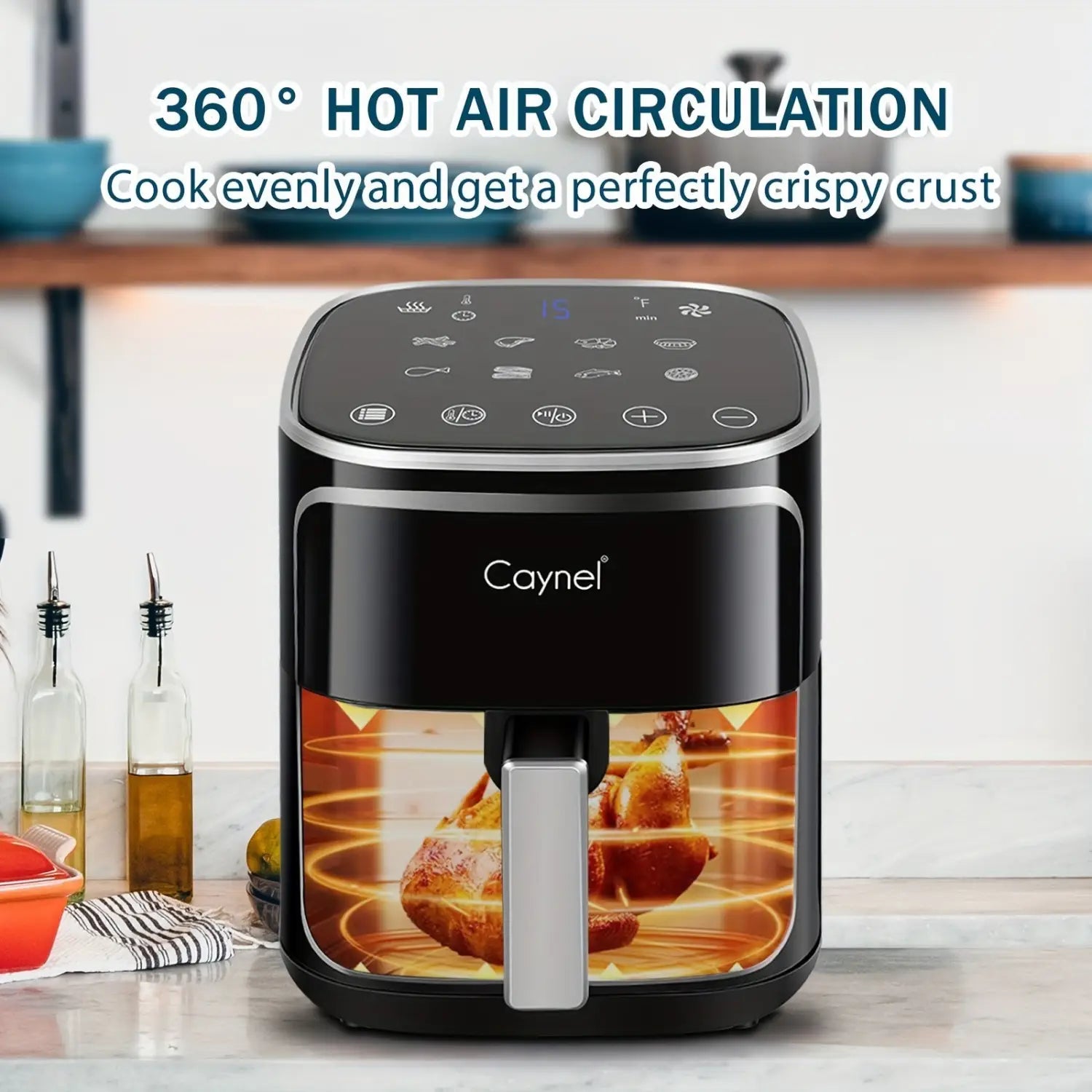 5QT CAYNEL Air Fryer Forno Elegante Grande Capacidade Óleo Livre Cozinhar