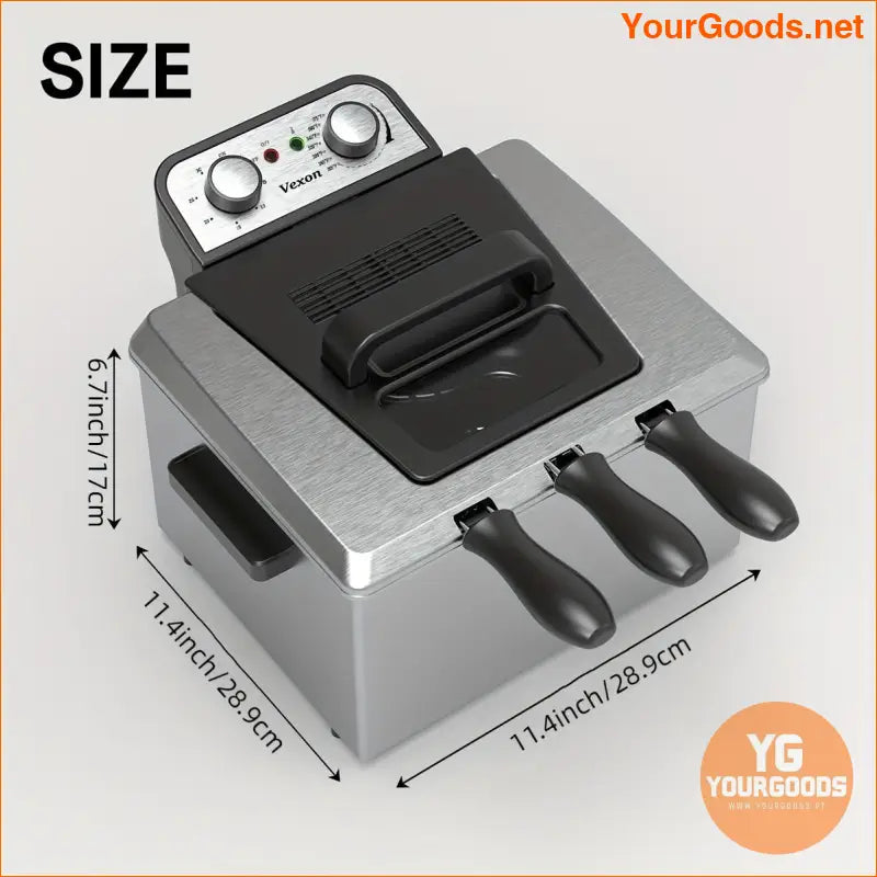 5L Commercial Electric Deep Fryer with 3 Baskets 1800W - YourGoods Online Shop