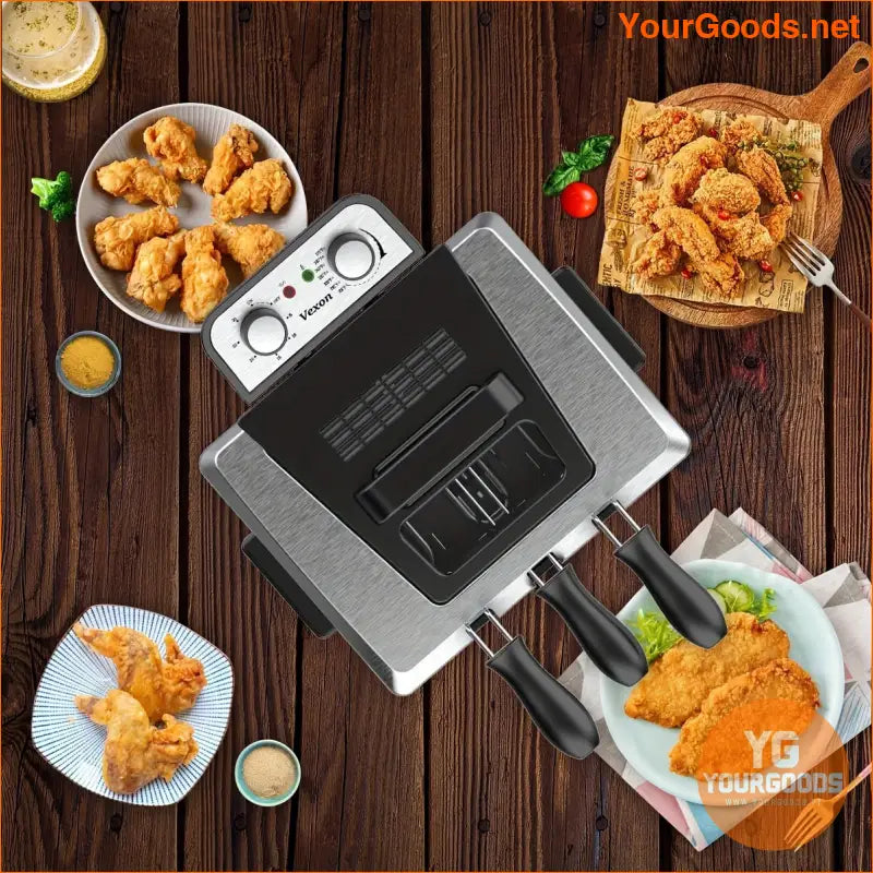 5L Commercial Electric Deep Fryer with 3 Baskets 1800W - YourGoods Online Shop