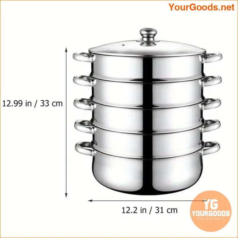 5Layer 28cm Stainless Steel Multifunctional Steamer Pot - YourGoods Online Shop