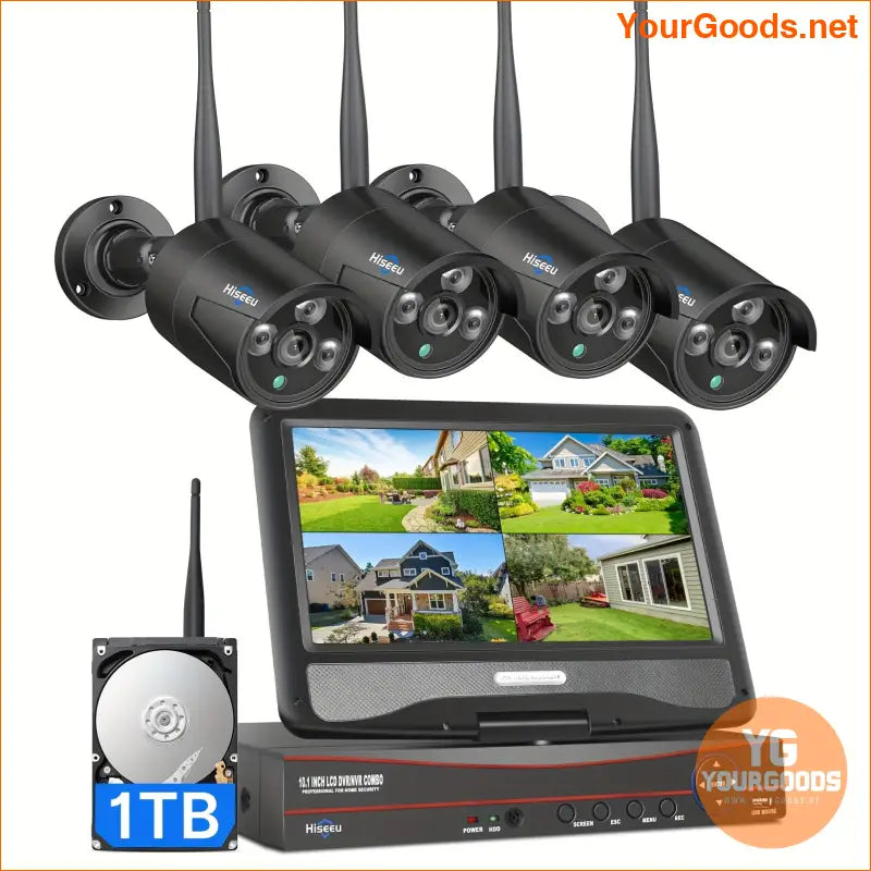 5MP Wireless Security System 10 Channel 101 LCD Monitor 1TB HDD - YourGoods Online Shop