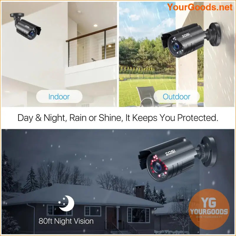 5MP ZOSI Outdoor Security Camera Kit 1080P Night Vision - YourGoods Online Shop