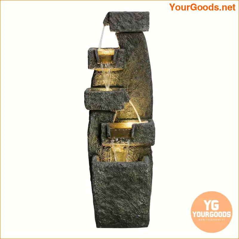 5Tier Marble LED Garden Fountain 39 Tall - YourGoods Online Shop