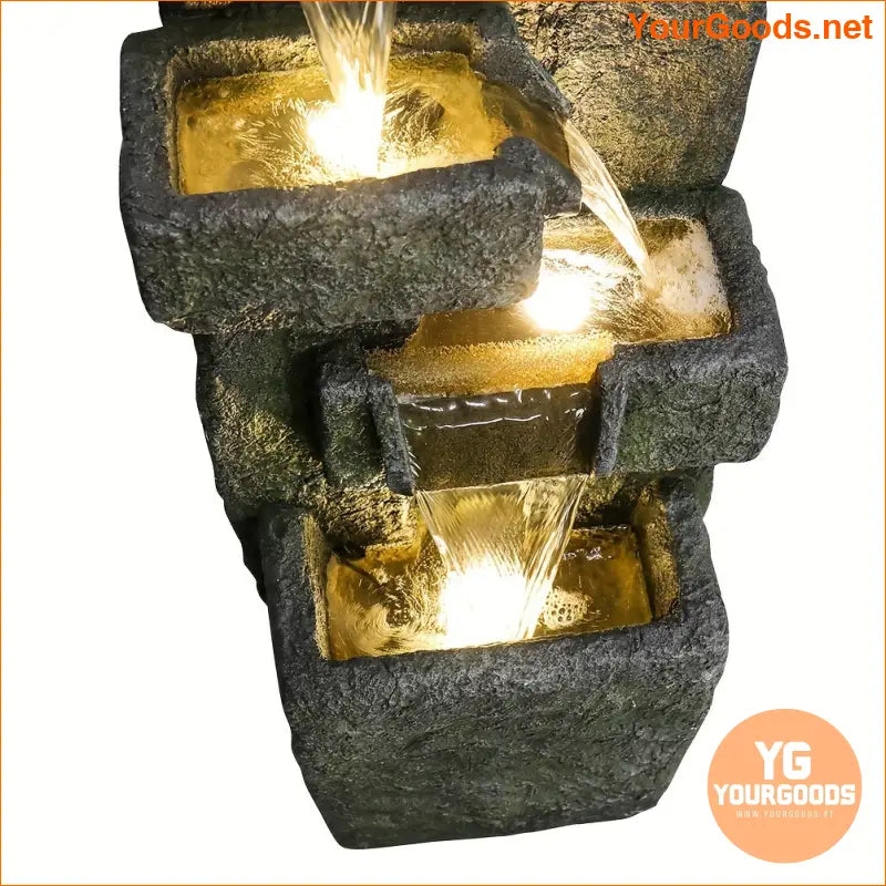 5Tier Marble LED Garden Fountain 39 Tall - YourGoods Online Shop