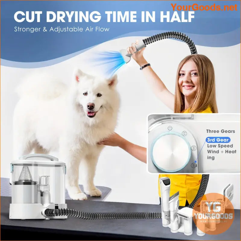 6 in 1 Pet Grooming Kit Clipper Vacuum Dryer - YourGoods Online Shop