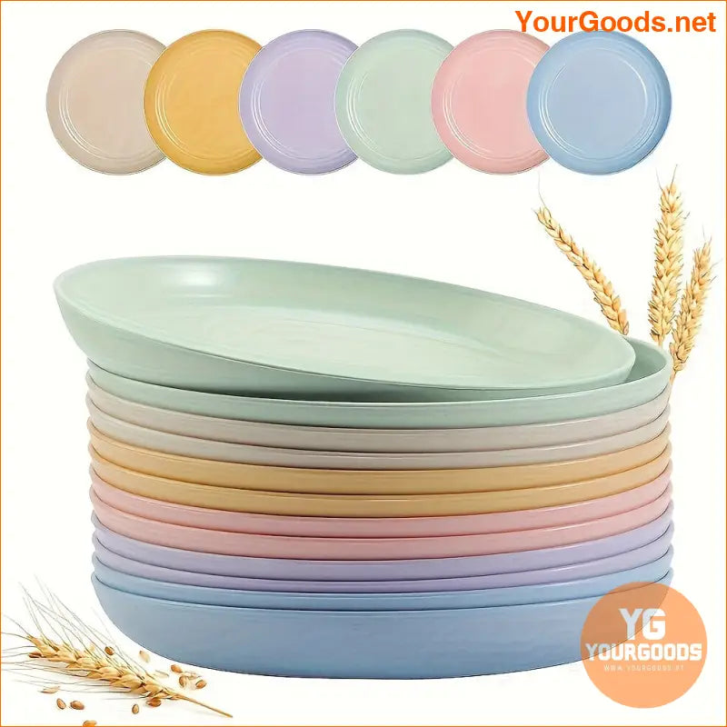 6 pcs Sustainable 9 Wheat Straw Unbreakable Plates Dishwasher Microwave Safe - YourGoods Online Shop