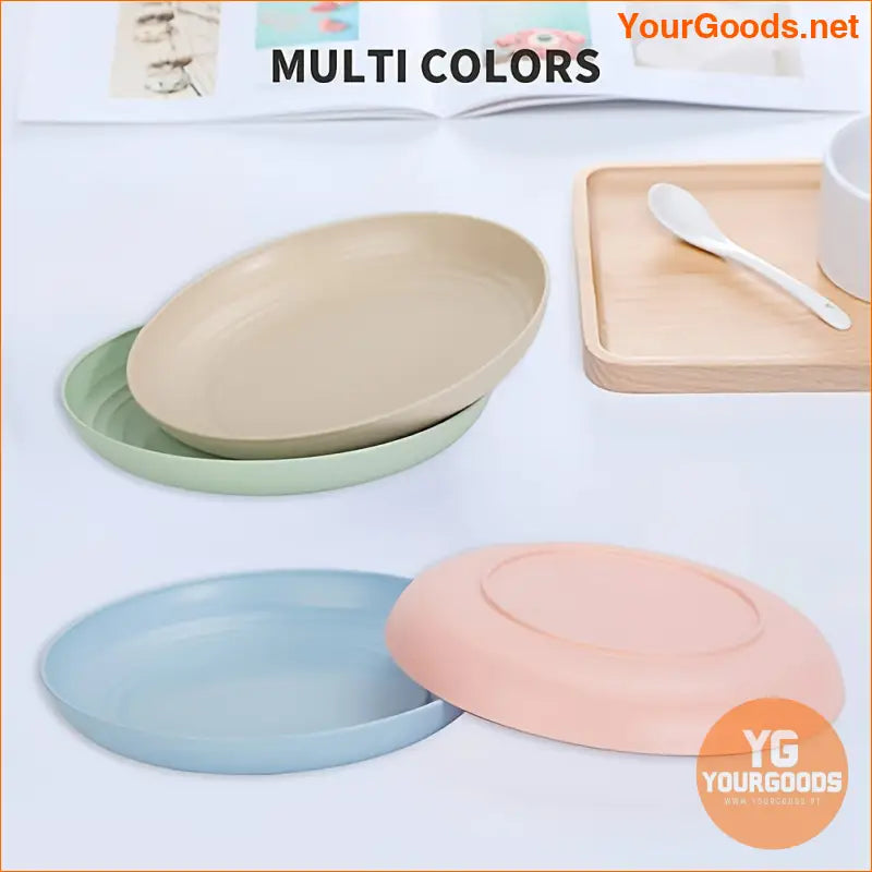 6 pcs Sustainable 9 Wheat Straw Unbreakable Plates Dishwasher Microwave Safe - YourGoods Online Shop