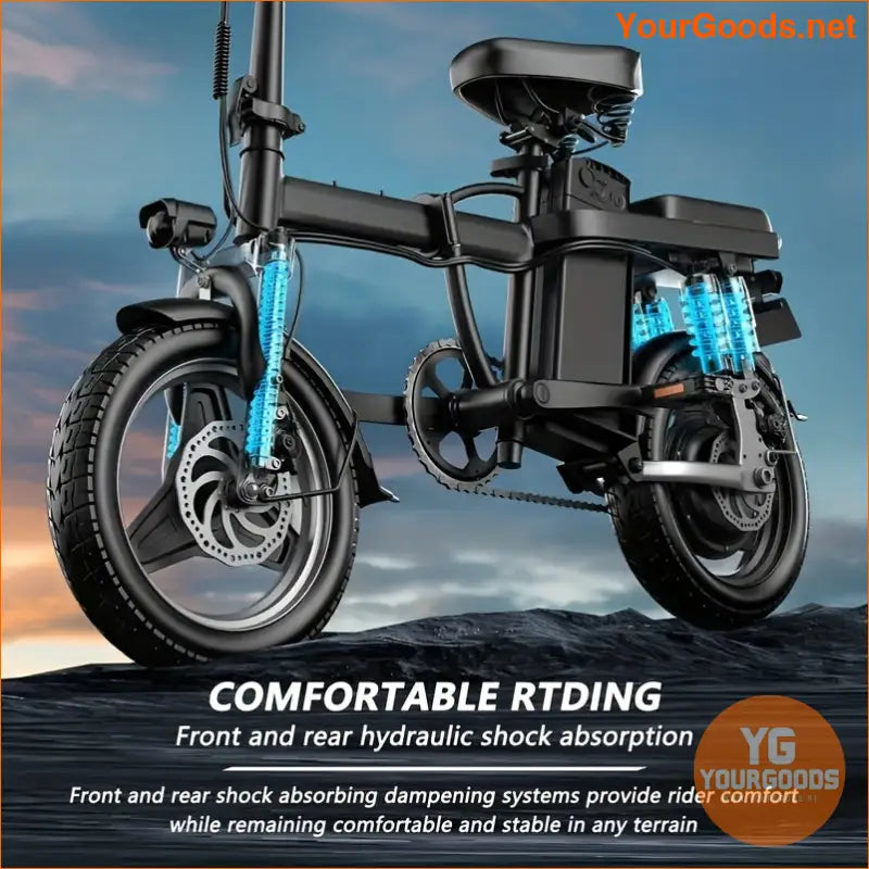 600W Peak Folding Electric Bike 20 MPH 30 Miles 14 Tires - YourGoods Online Shop