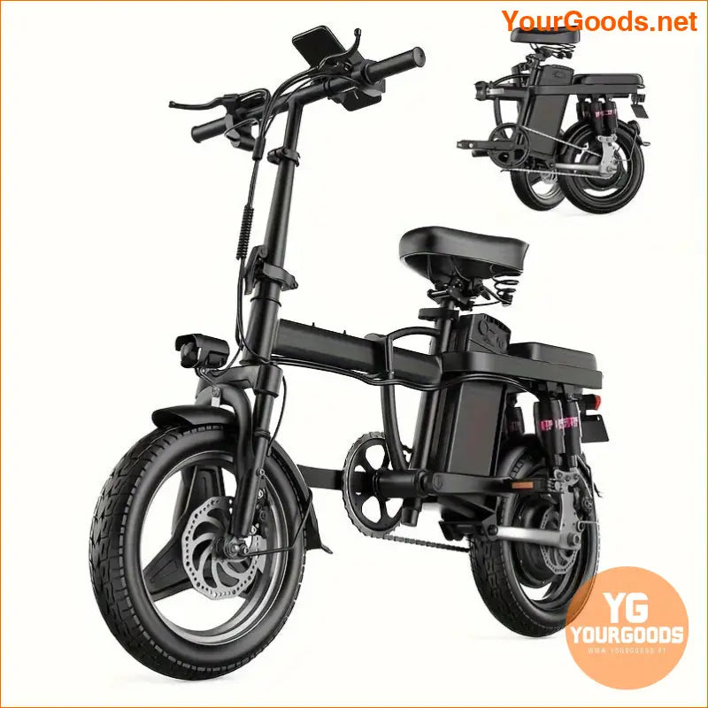 600W Peak Folding Electric Bike 20 MPH 30 Miles 14 Tires - YourGoods Online Shop