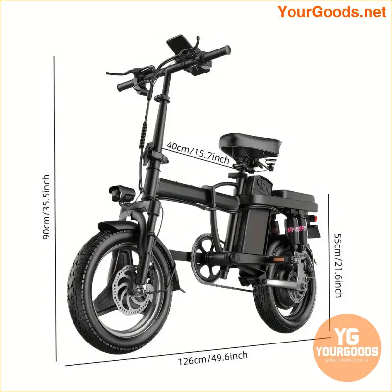 600W Peak Folding Electric Bike 20 MPH 30 Miles 14 Tires - YourGoods Online Shop