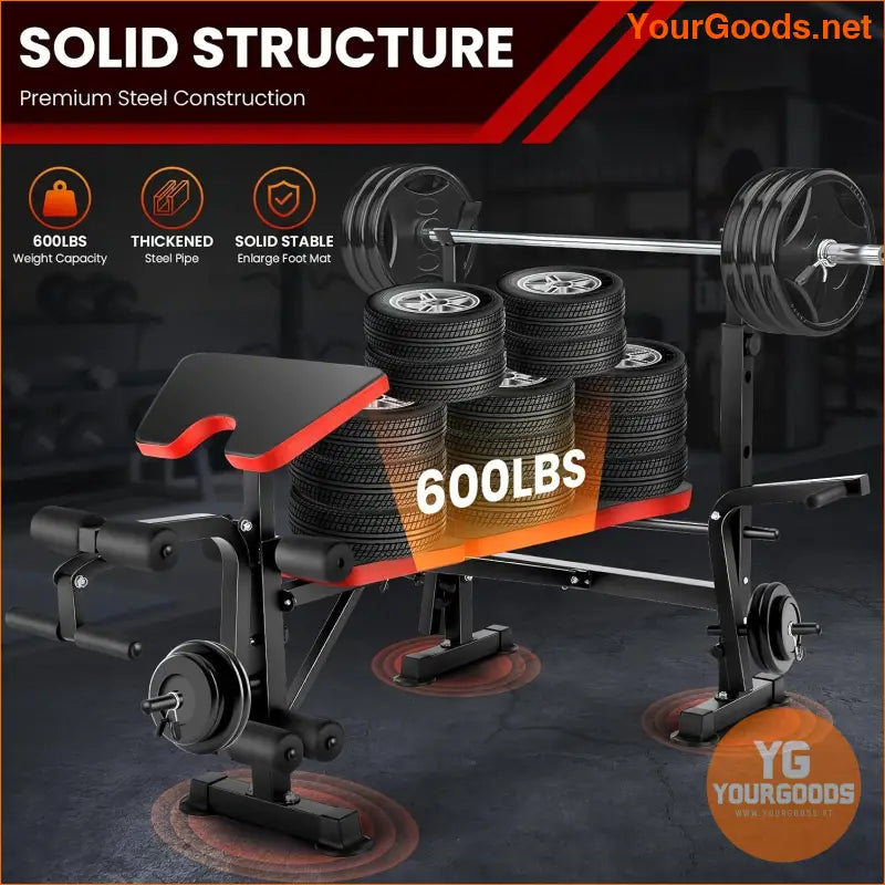 660lb 7in1 Weight Bench Set With Squat Rack - YourGoods Online Shop