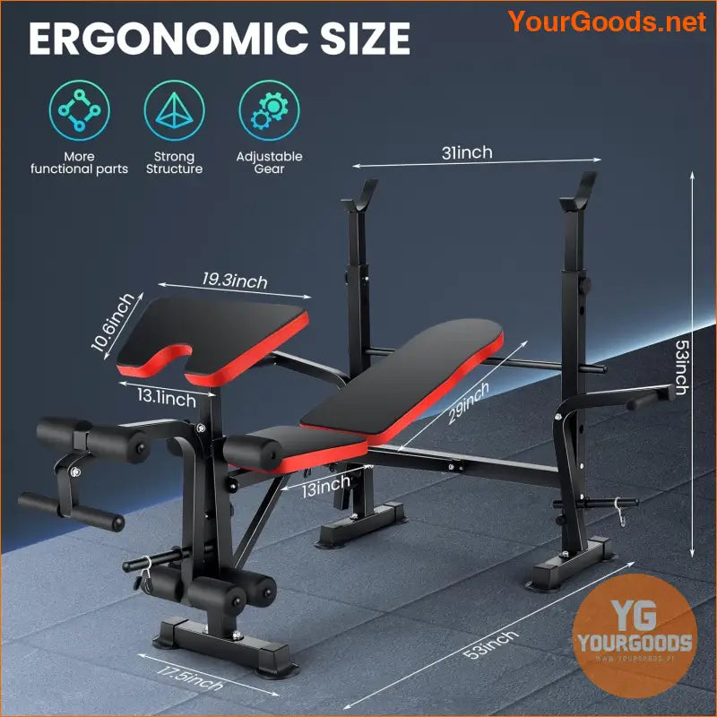 660lb 7in1 Weight Bench Set With Squat Rack - YourGoods Online Shop