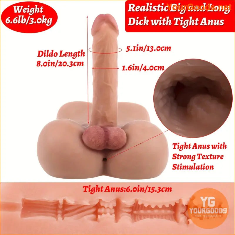 66lb Realistic Male Sex Doll with Flexible 8 Dildo - YourGoods Online Shop