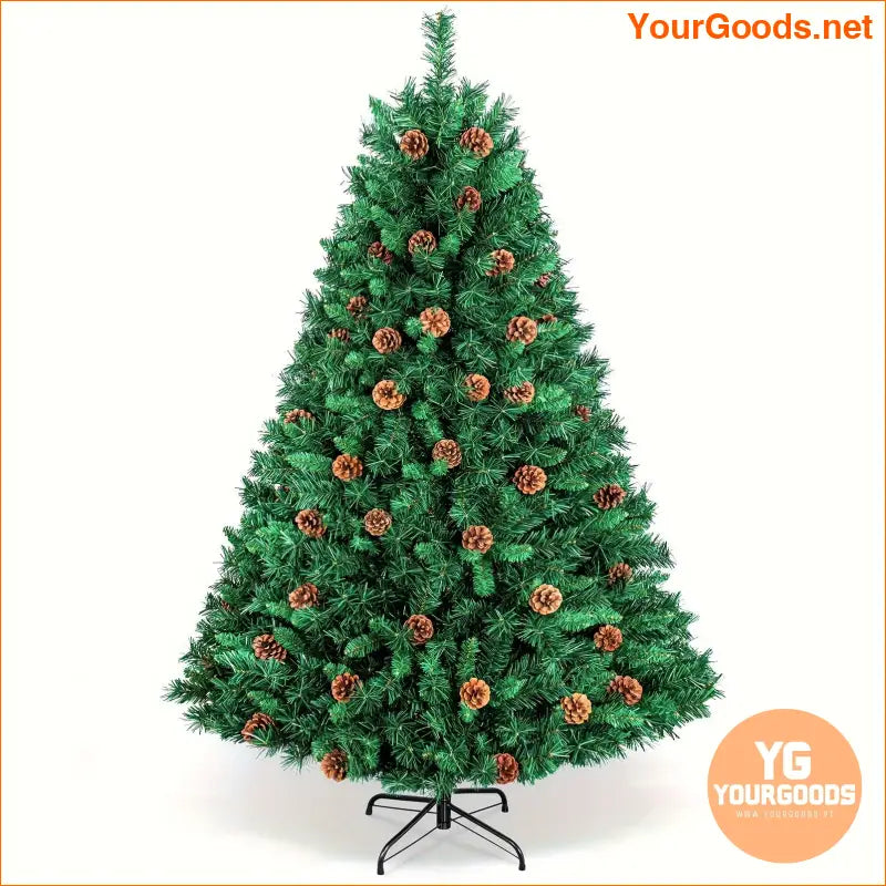 6ft Artificial Christmas Tree with Pine Cones - YourGoods Online Shop