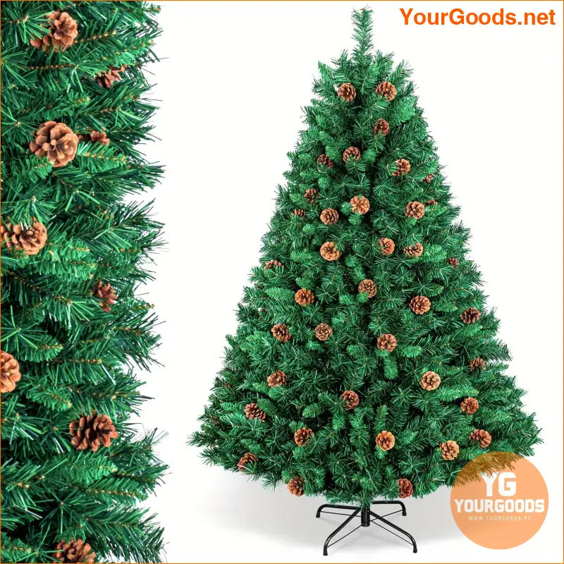 6ft Artificial Christmas Tree with Pine Cones - YourGoods Online Shop