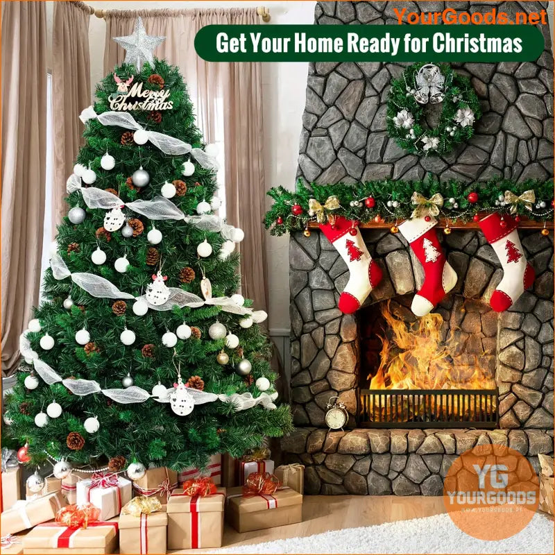 6ft Artificial Christmas Tree with Pine Cones - YourGoods Online Shop