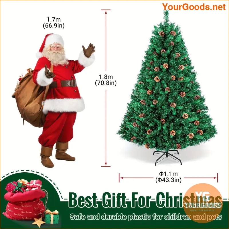 6ft Artificial Christmas Tree with Pine Cones - YourGoods Online Shop