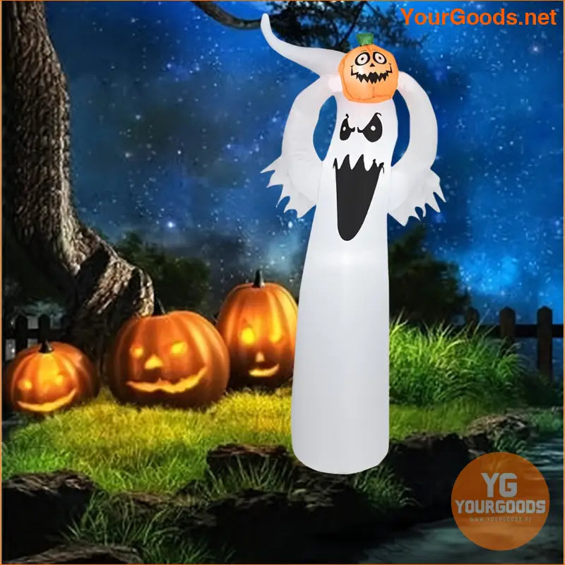 6FT LED Ghostly Pumpkin Inflatable Spooky Halloween Yard Decor - YourGoods Online Shop