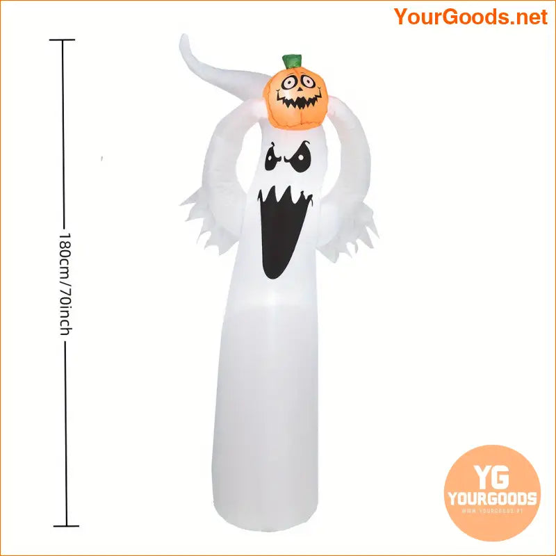 6FT LED Ghostly Pumpkin Inflatable Spooky Halloween Yard Decor - YourGoods Online Shop