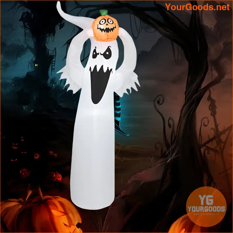 6FT LED Ghostly Pumpkin Inflatable Spooky Halloween Yard Decor - YourGoods Online Shop