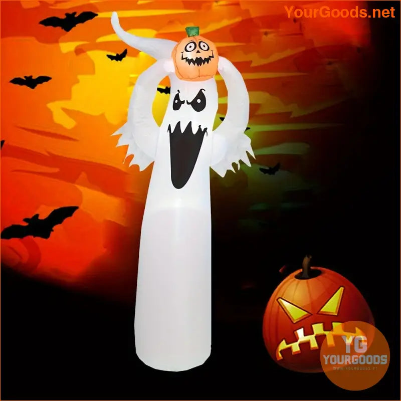 6FT LED Ghostly Pumpkin Inflatable Spooky Halloween Yard Decor - YourGoods Online Shop