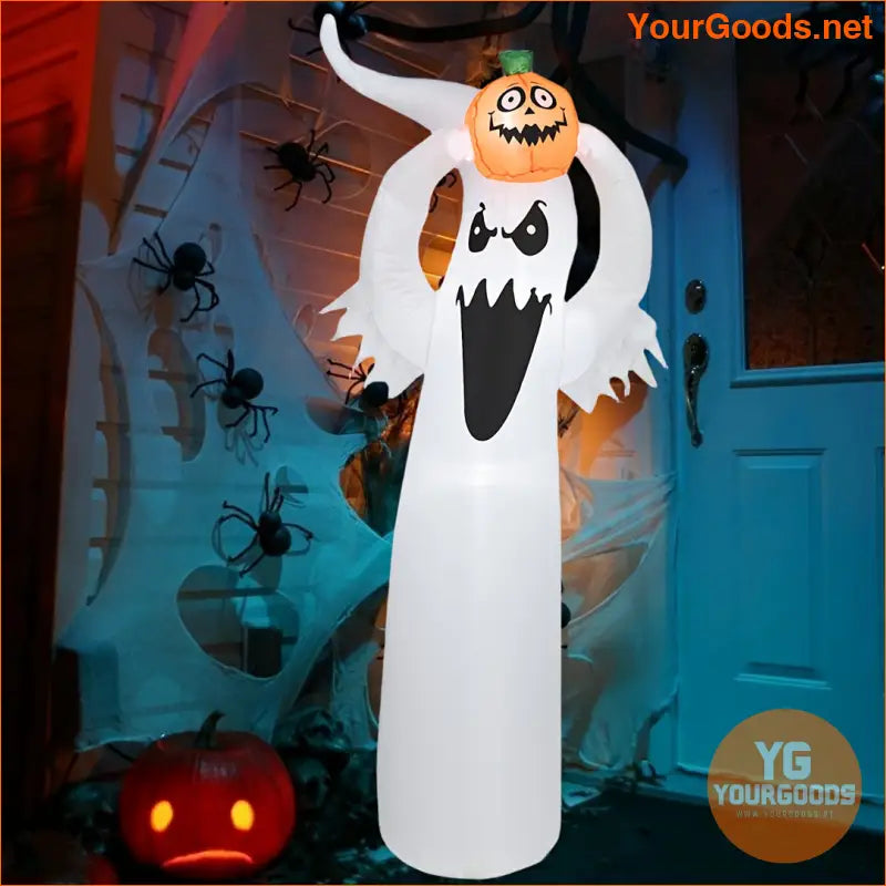 6FT LED Ghostly Pumpkin Inflatable Spooky Halloween Yard Decor - YourGoods Online Shop