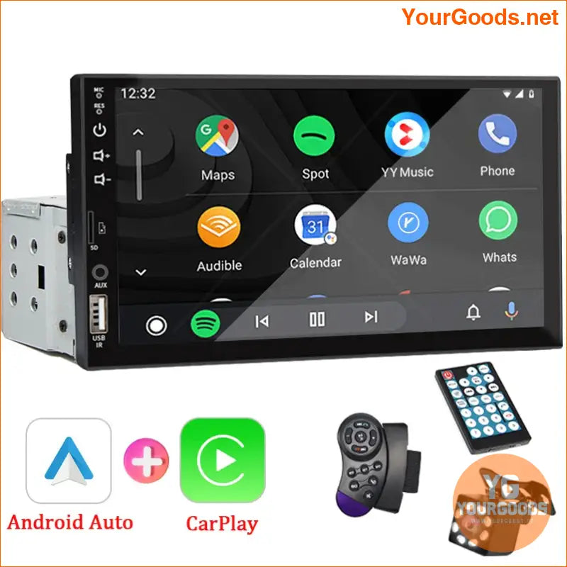 7“ Car Radio 1 Din Carplay Android Auto Multimedia Player HD Touch Screen FM AUX Input Bluetooth MirrorLink Universal