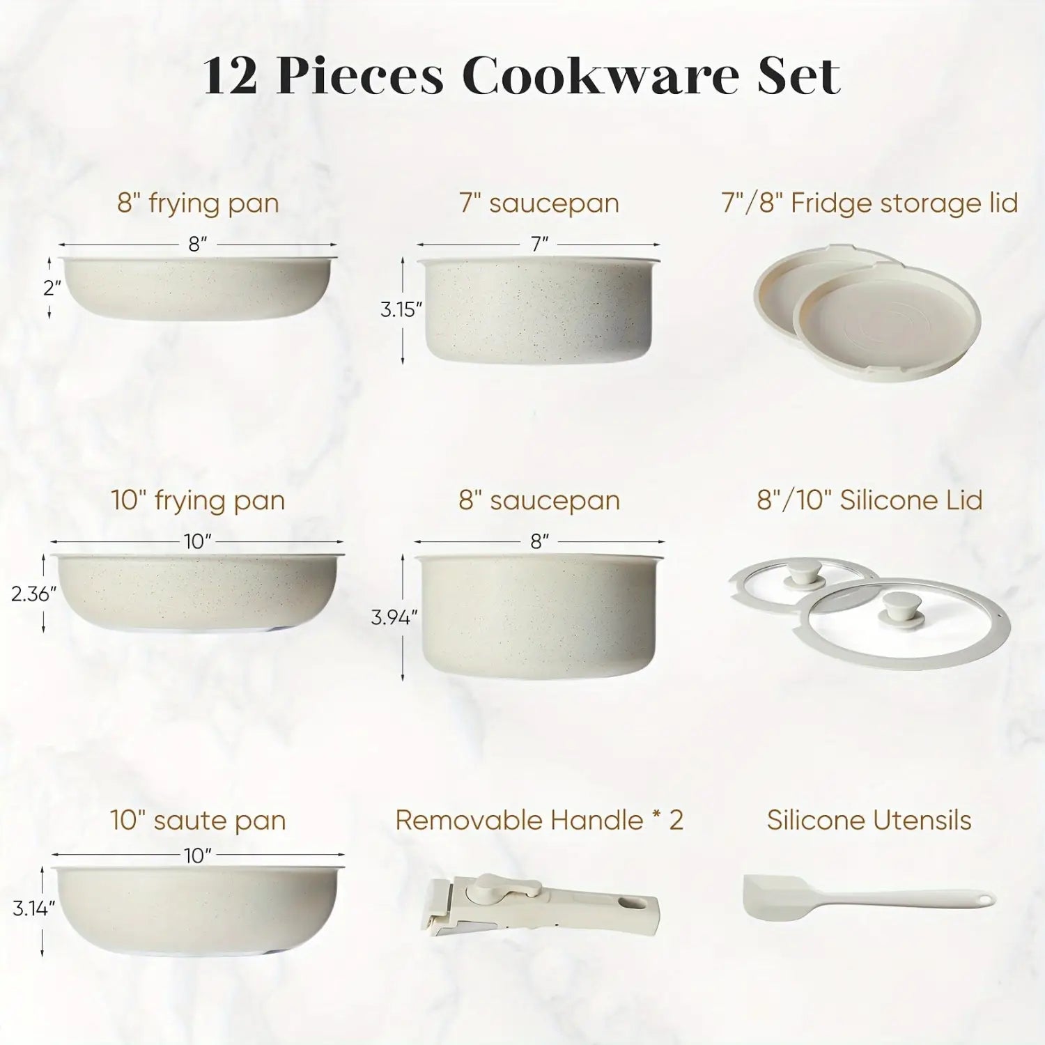 Conjunto de panelas antiaderentes de luxo de 12 peças - Premium Kitchen Essentials