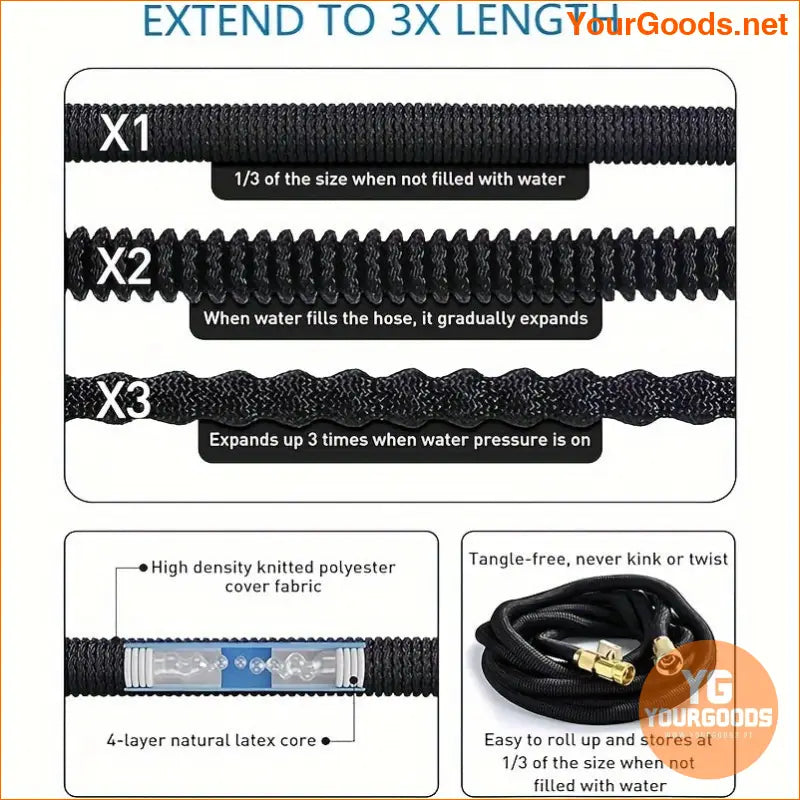 75-Foot Expandable Garden Hose – Lightweight & Leak-Proof - YourGoods Online Shop