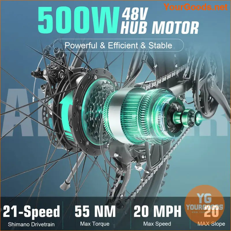 750W 26 Electric Mountain Bike 50 Mile Range 20 MPH - YourGoods Online Shop