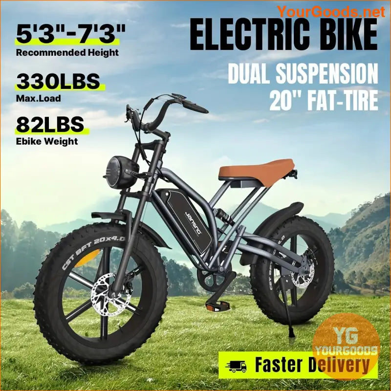 750W 48V 20 Fat Tire Electric Off Road Commuter Bike - YourGoods Online Shop